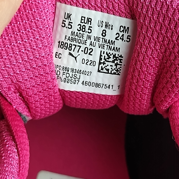 Puma Tazon 6 Women's Sz 8 Athletic Running Shoes Black Leather /Pink #18987702 - Picture 11 of 11